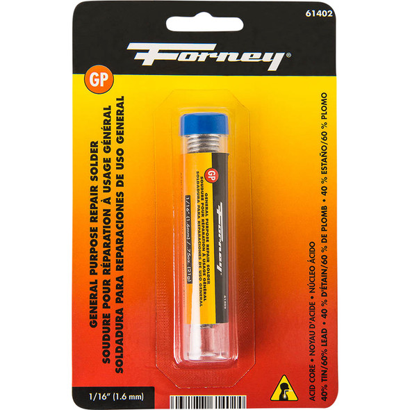 Solder, General Purpose, AcidCore,1/16 in, .75oz 61402