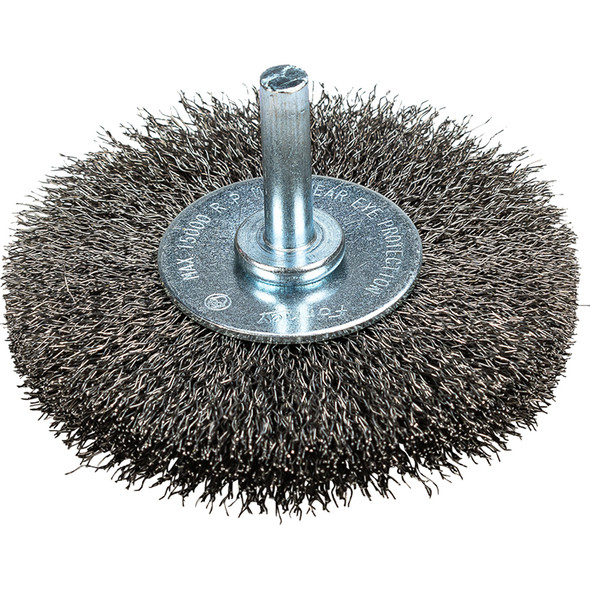 Wire Wheel,Crimped, 3in x .008 in x 1/4 in Shank 60017
