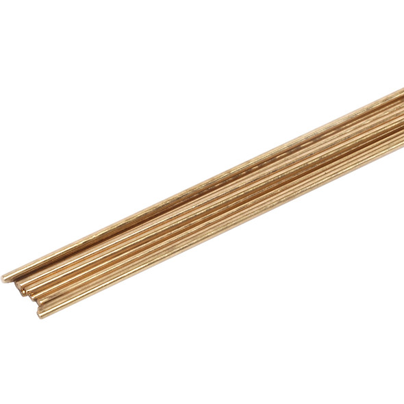 Gas Brazing Rod,LowFum Bare Brass, 3/32inx18 in 48300