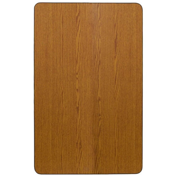 Rectangle Activity Table, Chrome, Laminate, Particleboard, Steel, Wood Grain  XU-A3072-REC-OAK-T-P-GG
