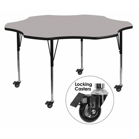 Flash Furniture Flower Activity Table, Laminate, Grey XU-A60-FLR-GY-T-A-CAS-GG