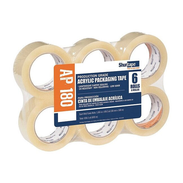 Shurtape AcrylicPackingTape,1.8mil,Clear,PK6 232516