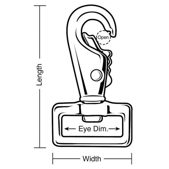 Lucky Line Economy Spring Snap,L 2 5/8 In,PK10 4GGV2
