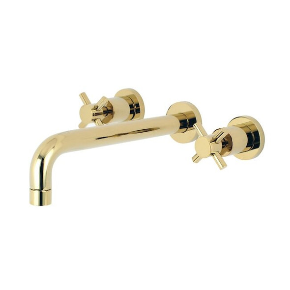 Kingston Brass Roman Tub Faucet, Polished Brass, Wall Mount KS8022DX