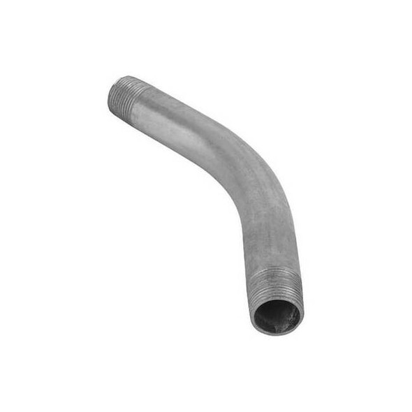 Conduit Fitting 45 Deg Elbow, 2 in, Threaded, Steel, Galvanized, Silver