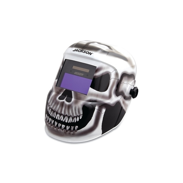 Graphic Premium Auto-Darkening Welding Helmet, Gray Matter, 3/10 Shade, Ratchet, 3.78 in x 1.65 in Window