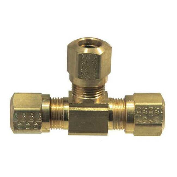 Tramec Tee,Brass,Comp3/8",Comp3/8",Comp1/4" 964-6-6-4