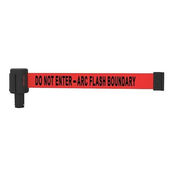 Retractable Belt Head, Red, 15 ft Length, Do Not Enter - Arc Flash Boundary