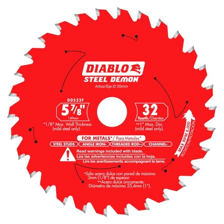 Diablo CircularSawBlade,Carbide,Dia:5 7/8 D0532F