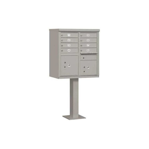 Cluster Box Unit, Gray, Powder Coated, 10 Doors, Pedestal, Standard