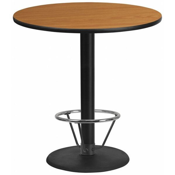 Round Laminate Table, Laminate Top, Wood Grain