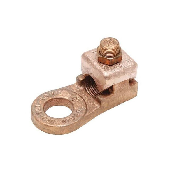 Burndy Mechanical Lug, 4 AWG Max, 1 Conductor, 1 Hole, 3/8 in Stud, Copper QDA4C