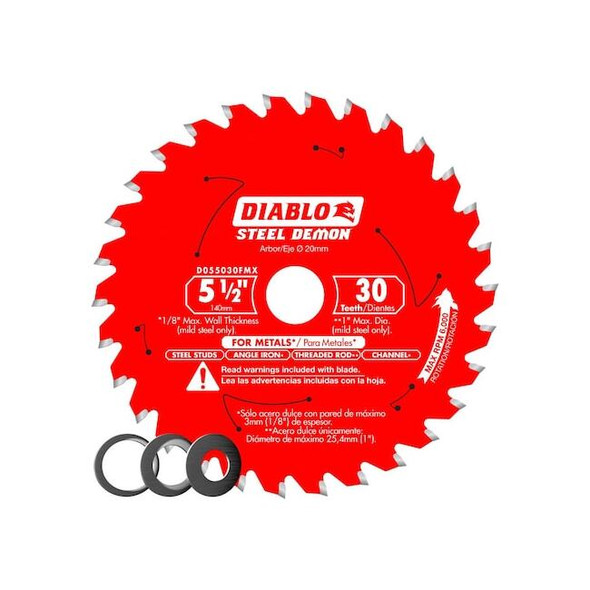 Diablo Circular Saw Blade, Carbide, Dia 5.5 in D055030FMX