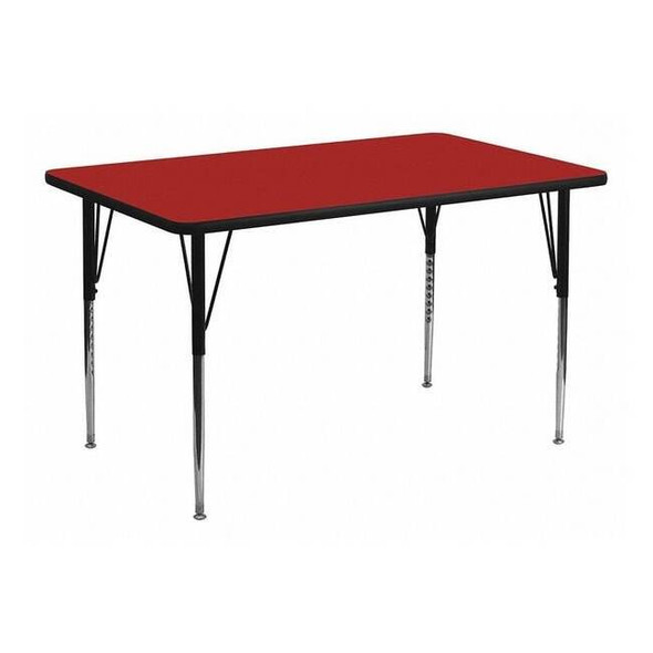 Rectangle Activity Table, Chrome, Laminate, Particleboard, Steel, Red