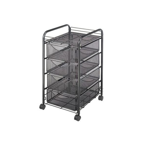 Safco File Cart,w/4 Drawers,Black 5214BL