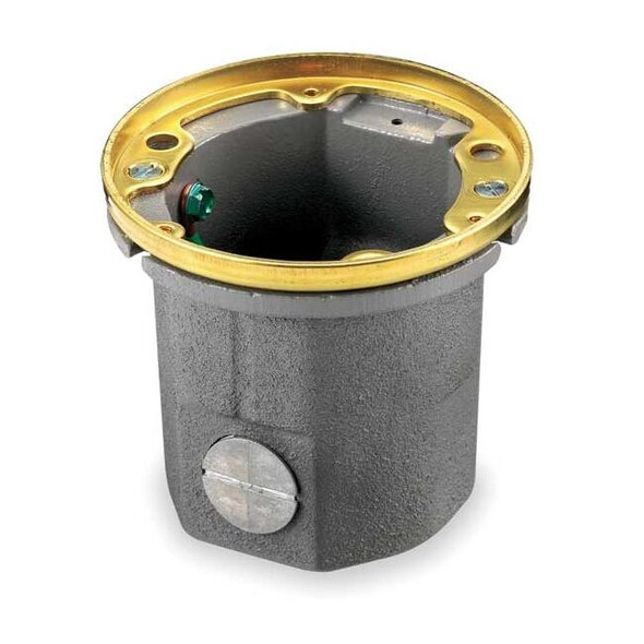 Electrical Box, 18.5 cu in, Floor Box Type, 1 Gang, Brass, Round Shape