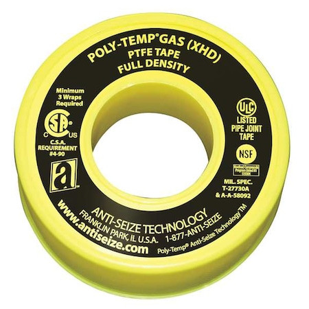 Anti-Seize Technology Gas Line Sealant Tape,3/4 x 520 In 46350A