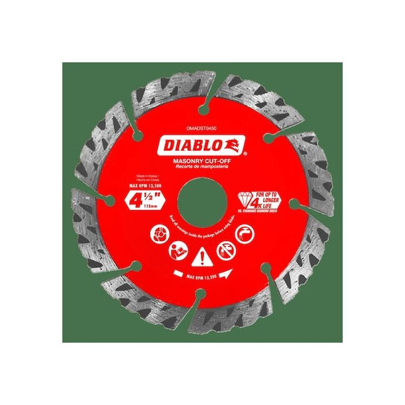 Diablo DiamondSawBlade,Diam:4.5",Arbor:7/8" DMADST0450