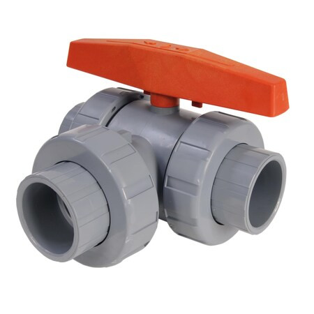 Hayward Flow Control Manual 3-Way Ball Valve,1/2",CPVC LA2050ST