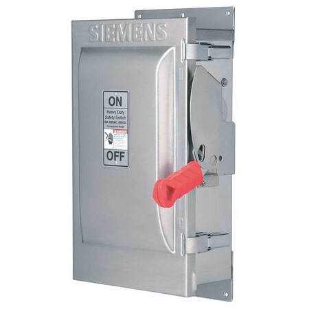 Siemens Fusible, Safety Switch, Heavy Duty, 600 V, 3PST, NEMA 3R HF361S