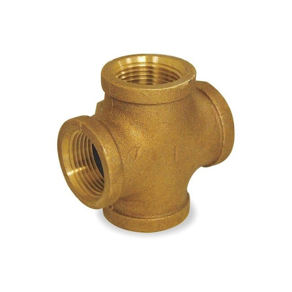 Cross Red Brass Cross, 1/4 in Female NPT X 1/4 in Female NPT
