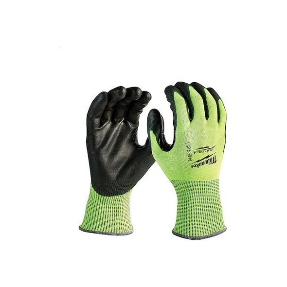 High Visibility Cut Level 4 Polyurethane Dipped Gloves- XXL