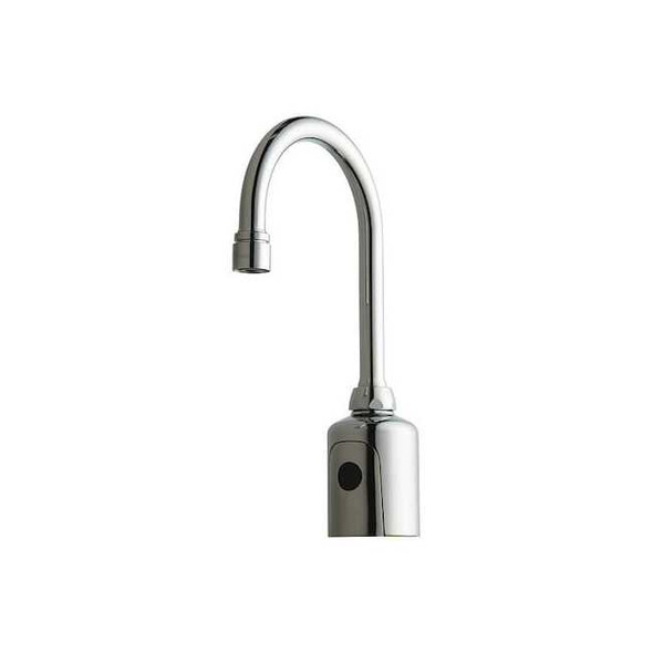 Sensor Single Hole Mount, 1 Hole Gooseneck Bathroom Faucet, Polished chrome
