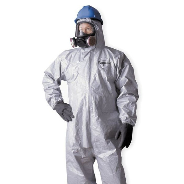 Coverall. Respirator Fit Hood. Elastic Wrists and Ankles. Double Storm Flap. Gray. 3X