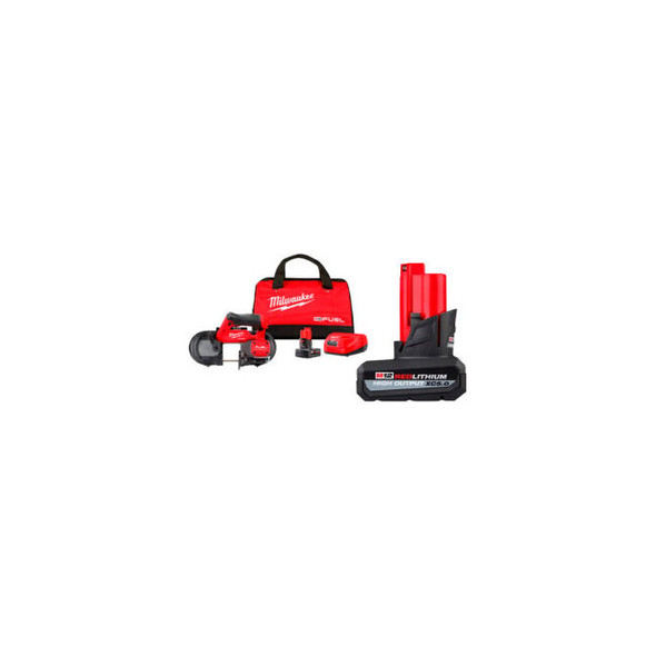 Milwaukee M12 Compact Band Saw Kit Bundled With M12-Redlithium-High Output-Xc5.0