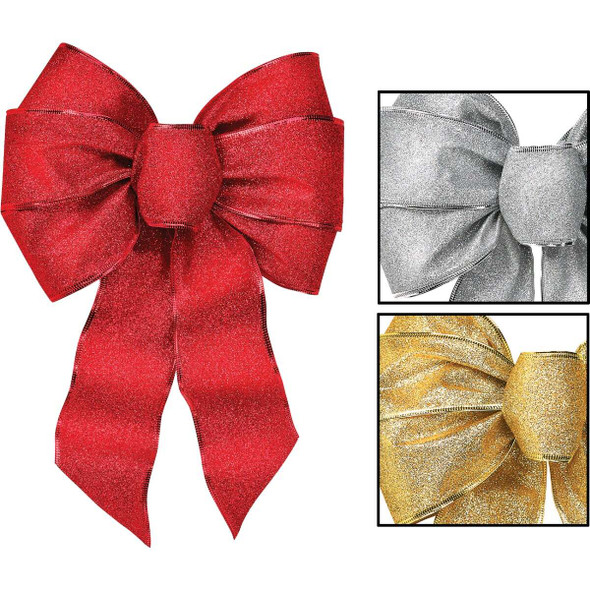 Holiday Trims 7lp 8.5x14 Gltr Hldy Bow 6166 Pack of 12