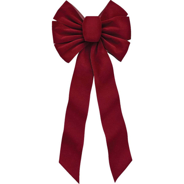 Holiday Trims 7lp 10x22 Burg Vlvt Bow 6577DOZ Pack of 12