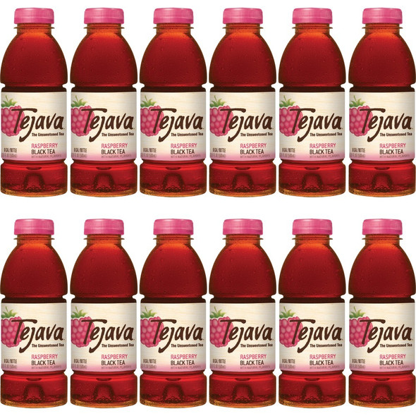Tejava Raspberry Black Tea Bottle - GMO Free - 12 / Carton