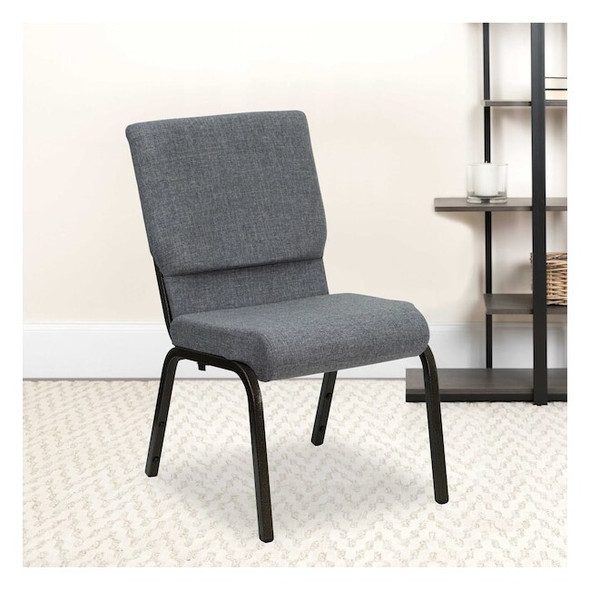 Flash Furniture Gray Fabric Church Chair,PK4 4-XU-CH-60096-BEIJING-GY-GG