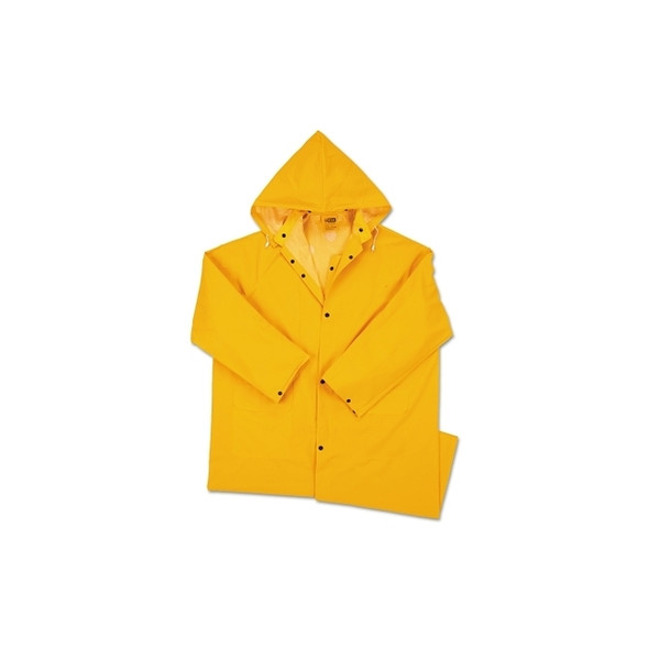 48 in Raincoat with Detachable Hood, 0.35 mm, PVC over Polyester, Yellow, 5X-Large