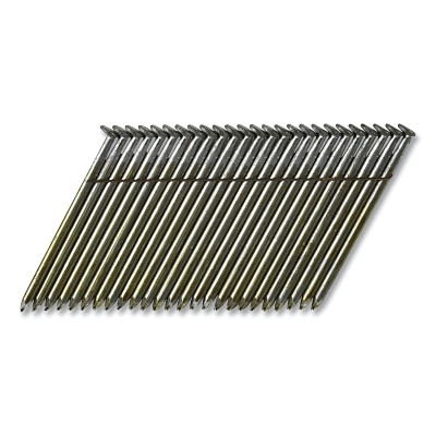 Round Head Framing Nail, 2-3/8 in L, Ring Point, Steel