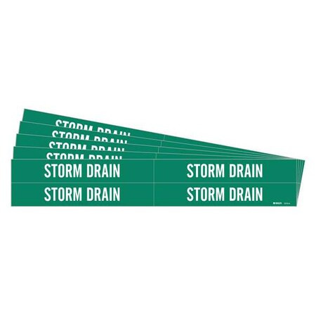 Brady Pipe Marker,White,Storm Drain,PK5 7273-4-PK