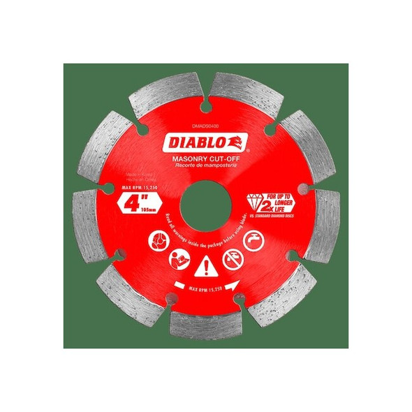 Diablo DiamondSawBlade, Diam:4", Arbor:7/8 DMADS0400