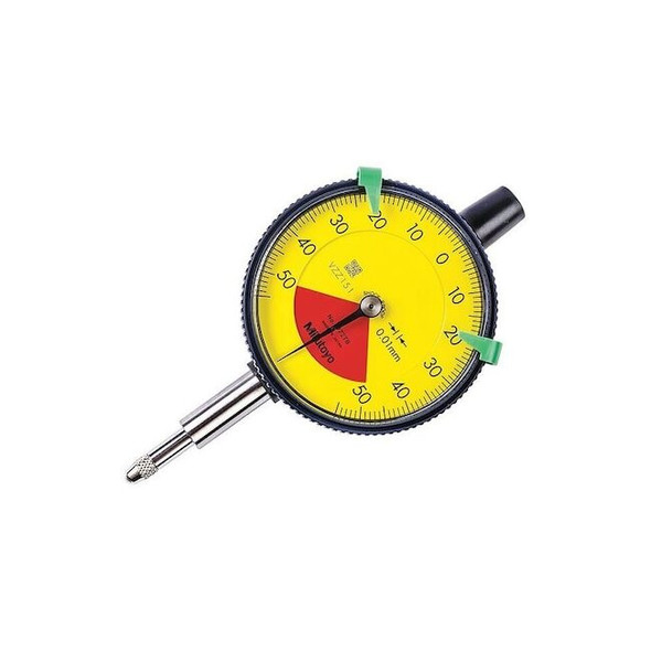 Mitutoyo Dial Indicator,0 to 0.1mm Range,Yellow 2972AB