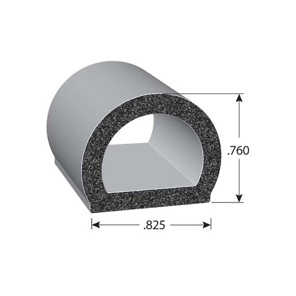 Fairchild Seal, EPDM Rubber, Black, 50 ft L RS1023-50