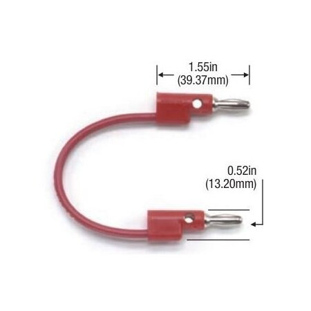 Pomona Electronics Banana Plug Patch Cord,12",Red,5000V B-12-2