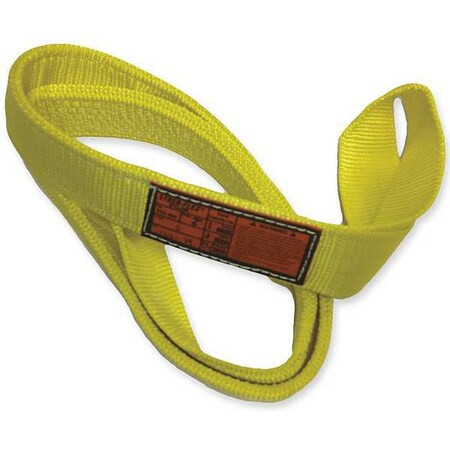 Synthetic Web Sling, Type 4, 3 ft L, 2 in W, Nylon, Yellow