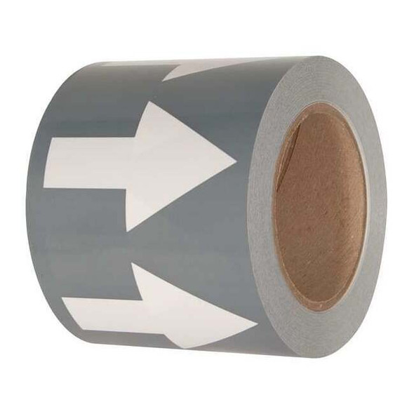 Incom Arrow Tape,Gray/White,4 in. W,108 ft. L PMA4511