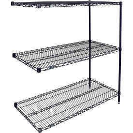 Nexel 3 Shelf Nexelon Blue Wire Shelving Unit Add On 48""W x 18""D x 54""H
