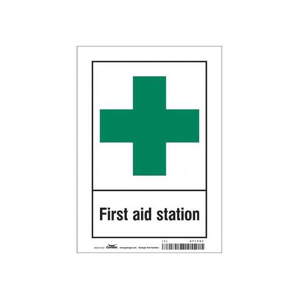 First Aid Station, 7 in W x 10 in H, Horizontal Rectangle, Vinyl, 471T67