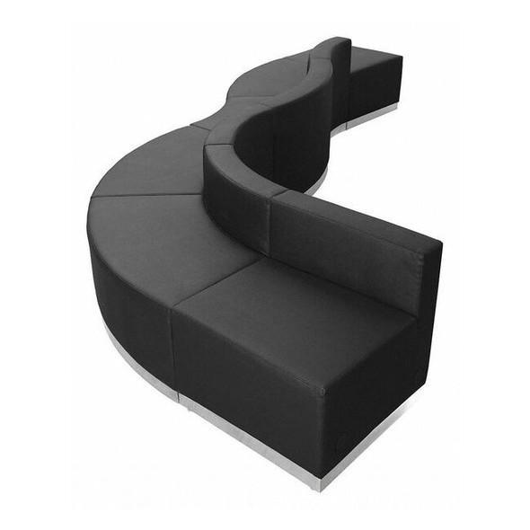 6 pcs. Living Room Set, 25-1/4" to 66" x 27", Upholstery Color: Black