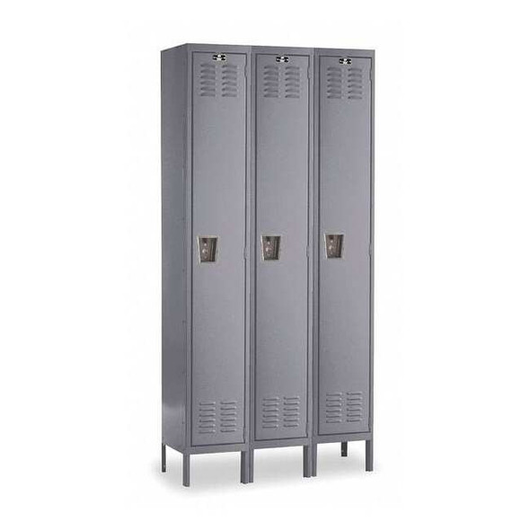 Wardrobe Locker, 45 in W, 15 in D, 78 in H, (1) Tier, (3) Wide, Dark Gray