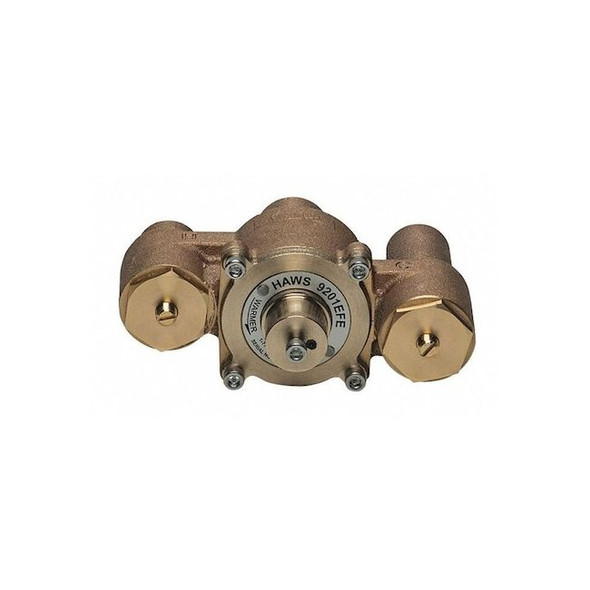 Haws Emergency Mixing Valve, Brass, Yellow, For Use With, Single Eyewash 9201EFE