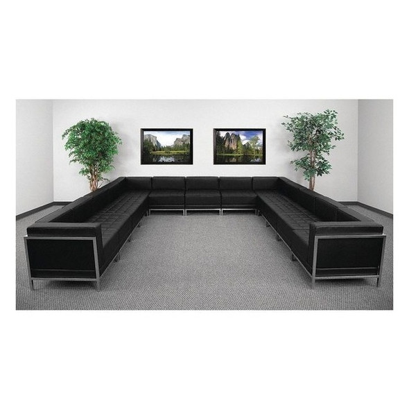 13 pcs. Living Room Set, 141" x 27-1/4", Upholstery Color: Black