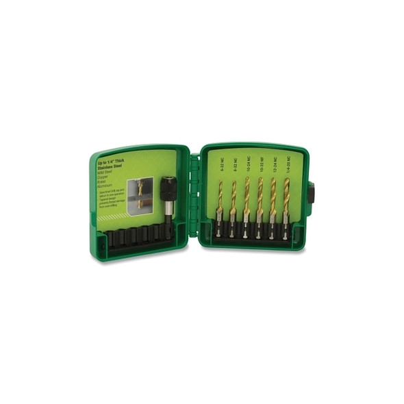 Standard 7-Piece Drill/Tap Bit Set, 1/4 in Max Cutting Diameter