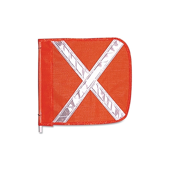 Replacement Warning Whip Flag, 12 in x 11 in, Orange with White Reflective X